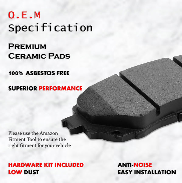 RightStop Front Ceramic Brake Pads Set for 2023-2024 Acura Integra 1.5L/2L, 2018-2022 Honda Accord 1.5L/2L, 2022-2023 Honda Civic 1.5L/2L, CKD2115