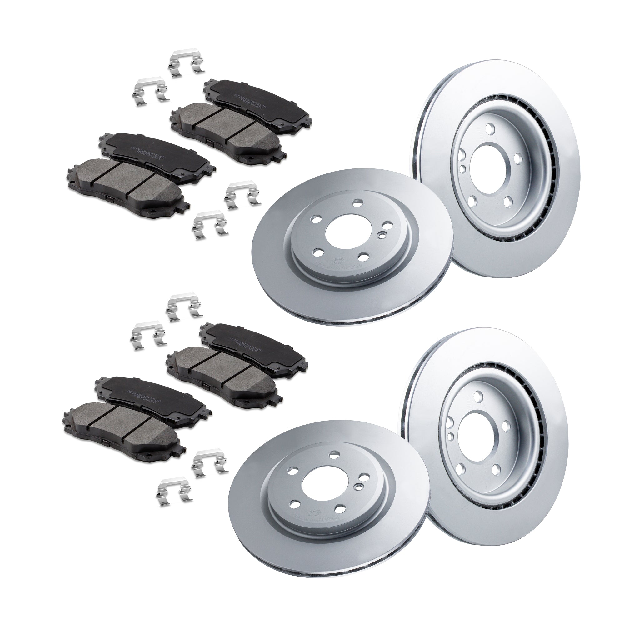 Front and Rear Premium Brake Pads & Coated Rotors For Honda CR-V