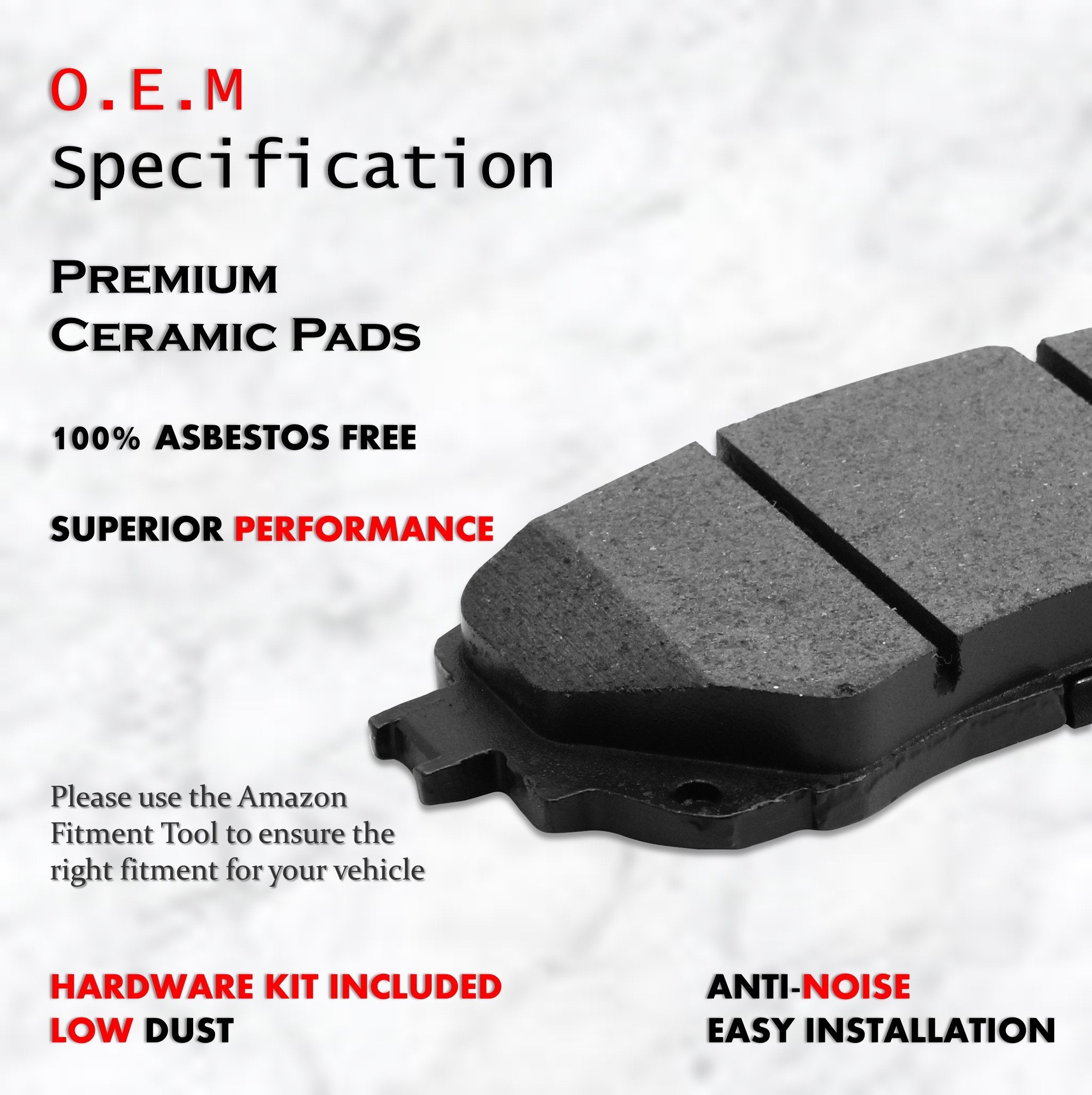 Front and Rear Premium Ceramic Brake Pads CKD857 CKD858 For