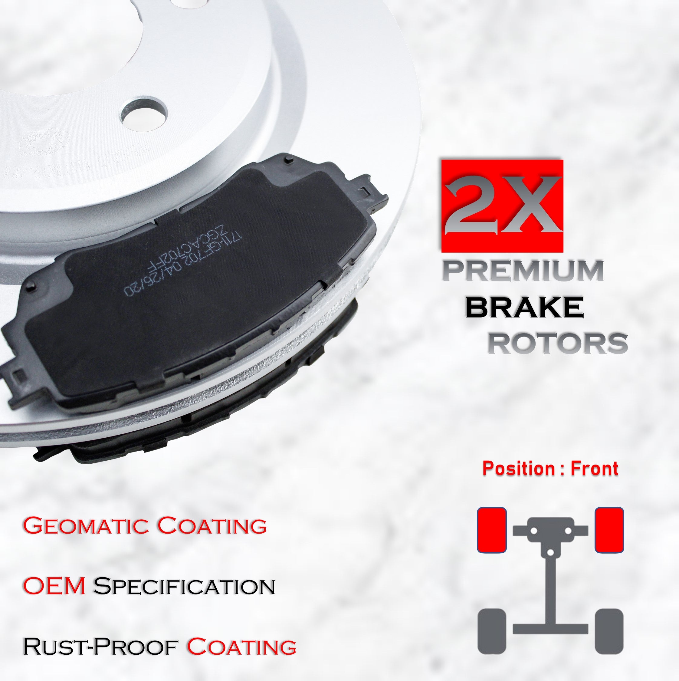 Front Regular Brake Pads & Rotors For Hyundai Elantra GT Kona Kia soul