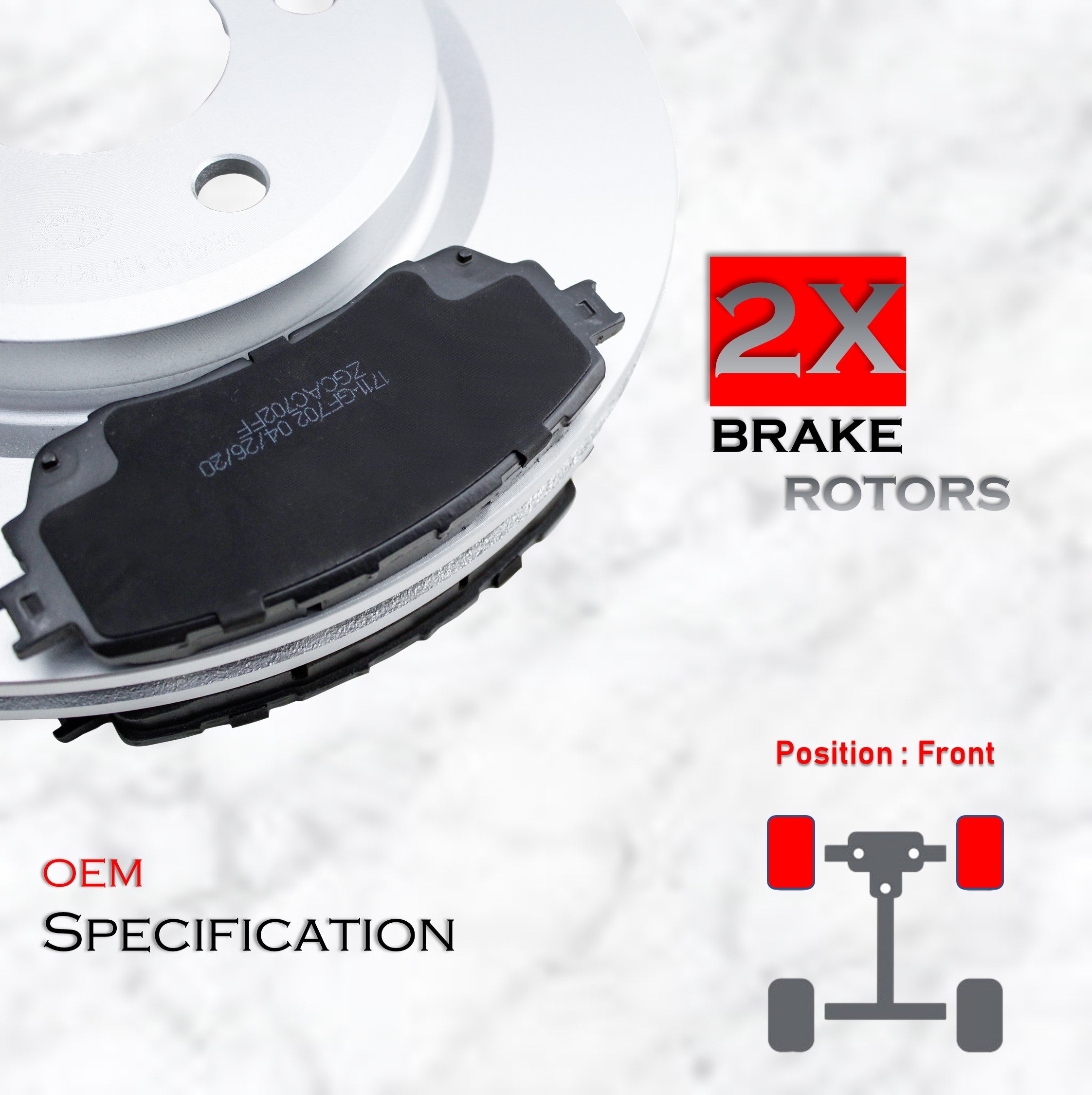 Front Regular Brake Pads & Rotors For Nissan Leaf