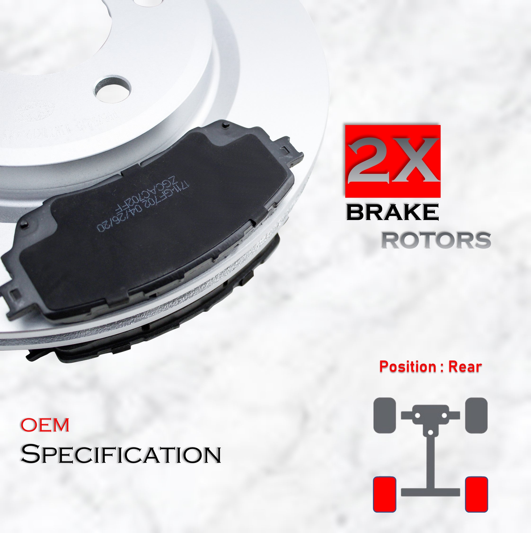 Rear Brake Pad and Rotors for Acura ILX CSX Honda Civic 2006 2007 2008 2009 2010 2011 2012 2013 2014